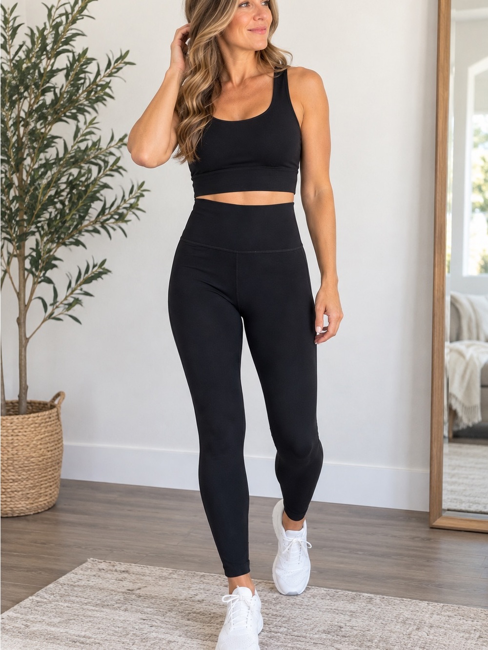 SPANX Booty Boost 7/8 Leggings Black High Rise Women’s Large